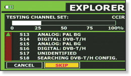 Field strengh meter with explorer function