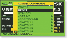 Field strength meter with DiSEqC