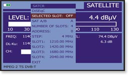 Field strength meter with SaTCR commands