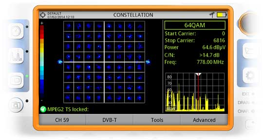 DVB-T2 constellation diagram for HD RANGER UltraLite field strength meter