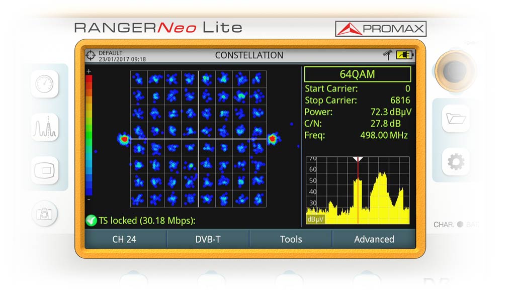 DVB-T2 constellation diagram for RANGER Neo Lite field strength meter