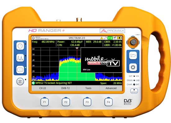 Field strength meter model HD RANGER+ decoding DVB-T2 lite