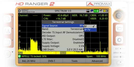 The RANGER Neo 2 field strength meters allow you to receive IPTV television programmes 