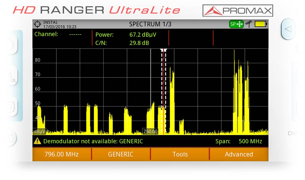 Work in FREQUENCY mode and adjust the Span