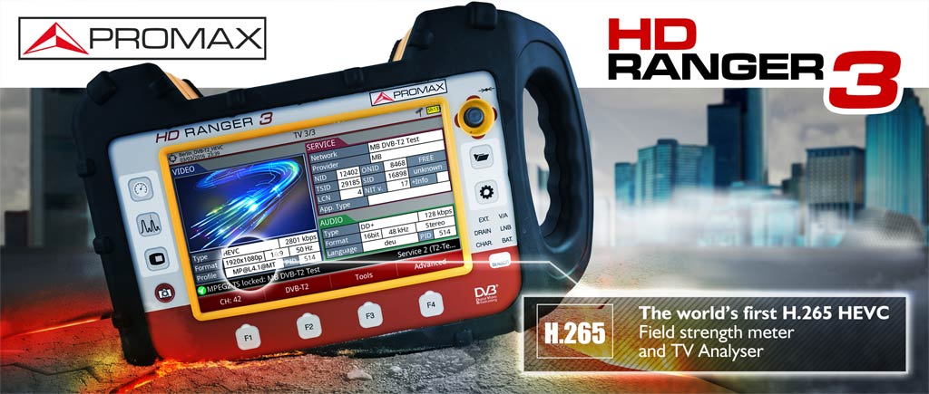 HD RANGER 3 is the first field strength meter including HEVC H.265. 