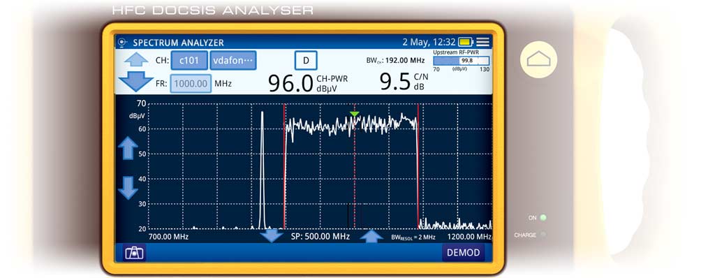 The CABLE RANGER is a DOCSIS 3.0 and DOCSIS 3.1 ready analyzer