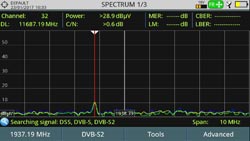 Outlined spectrum showing BEACON signals