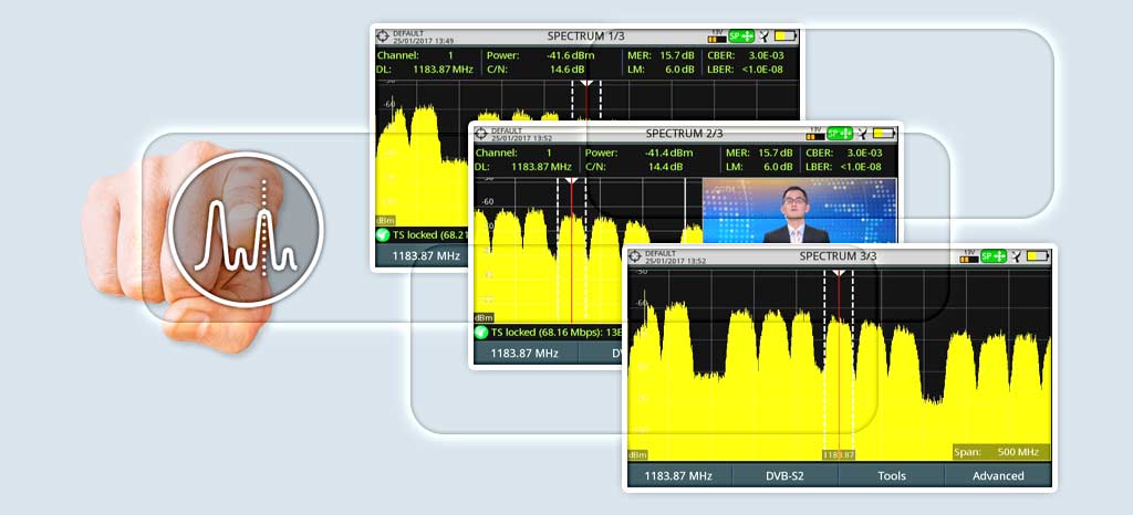 How to customize the spectrum analyzer of the field strength meter