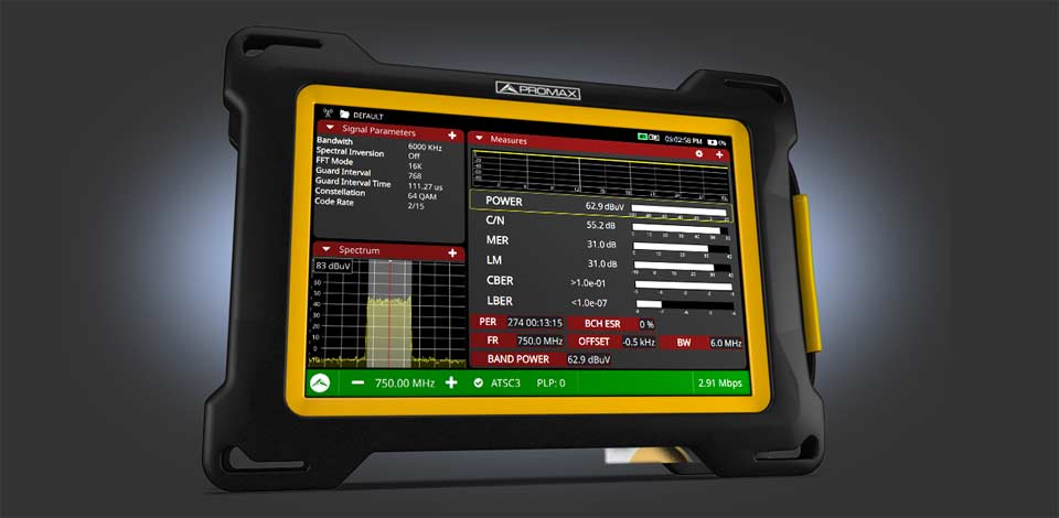 Presentation of all main quality measurements over an ATSC 3.0 carrier