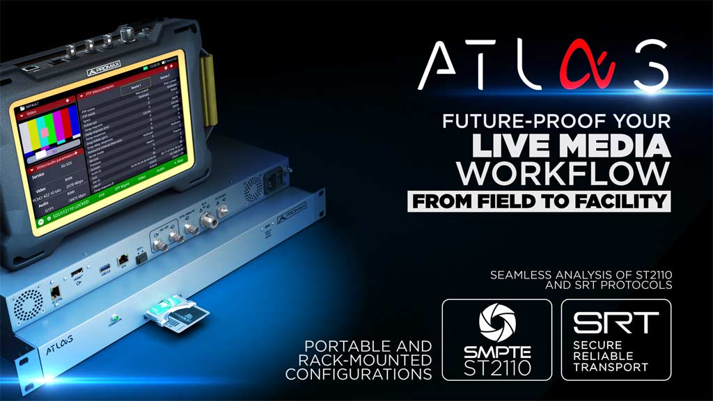 ATLAS NG is the all-in-one solution from PROMAX to analyze broadcast signals, supporting ST2110 protocols