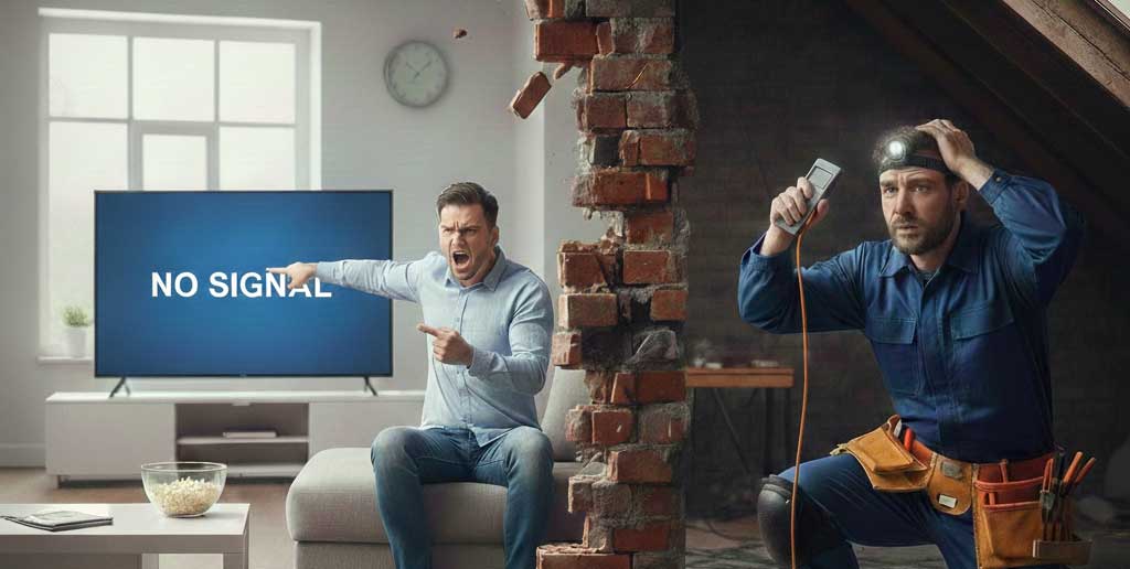 Using a noise generator on a working installation is a bad practice: it creates interference with the live signal