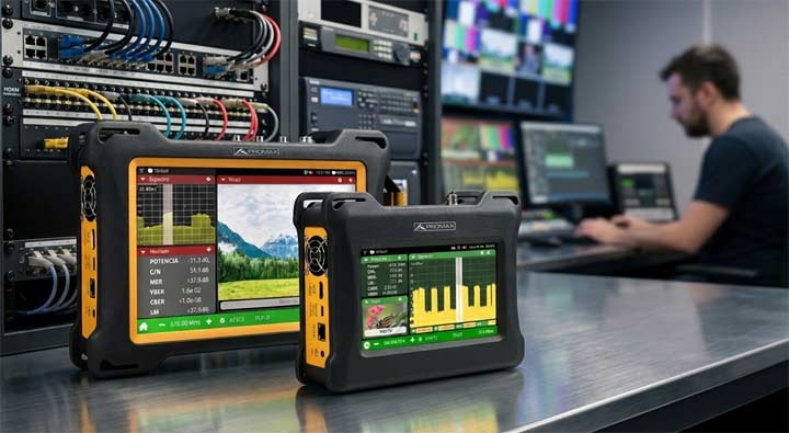 Both the TV EXPLORER NG (TV analyzer) and the ATLAS NG (broadcast environment analyzer) natively support DVB-T2 and come equipped with an Ultra HD (4K) decoder for analyzing and displaying digital TV services directly on the screen