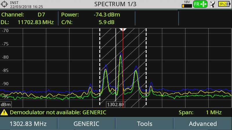 Satellite beacon with Max and Min hold