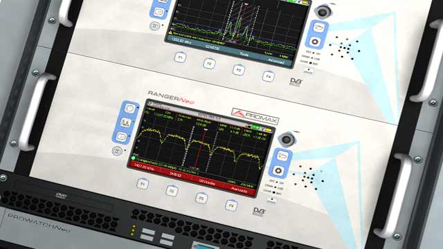 Image of Rack-mounted TV and Spectrum analyzers