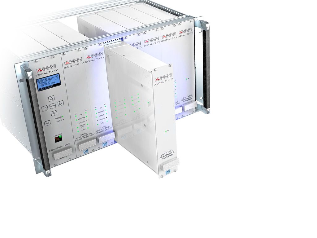 DT-722: 4 input DVB-T combiner with one single amplified output