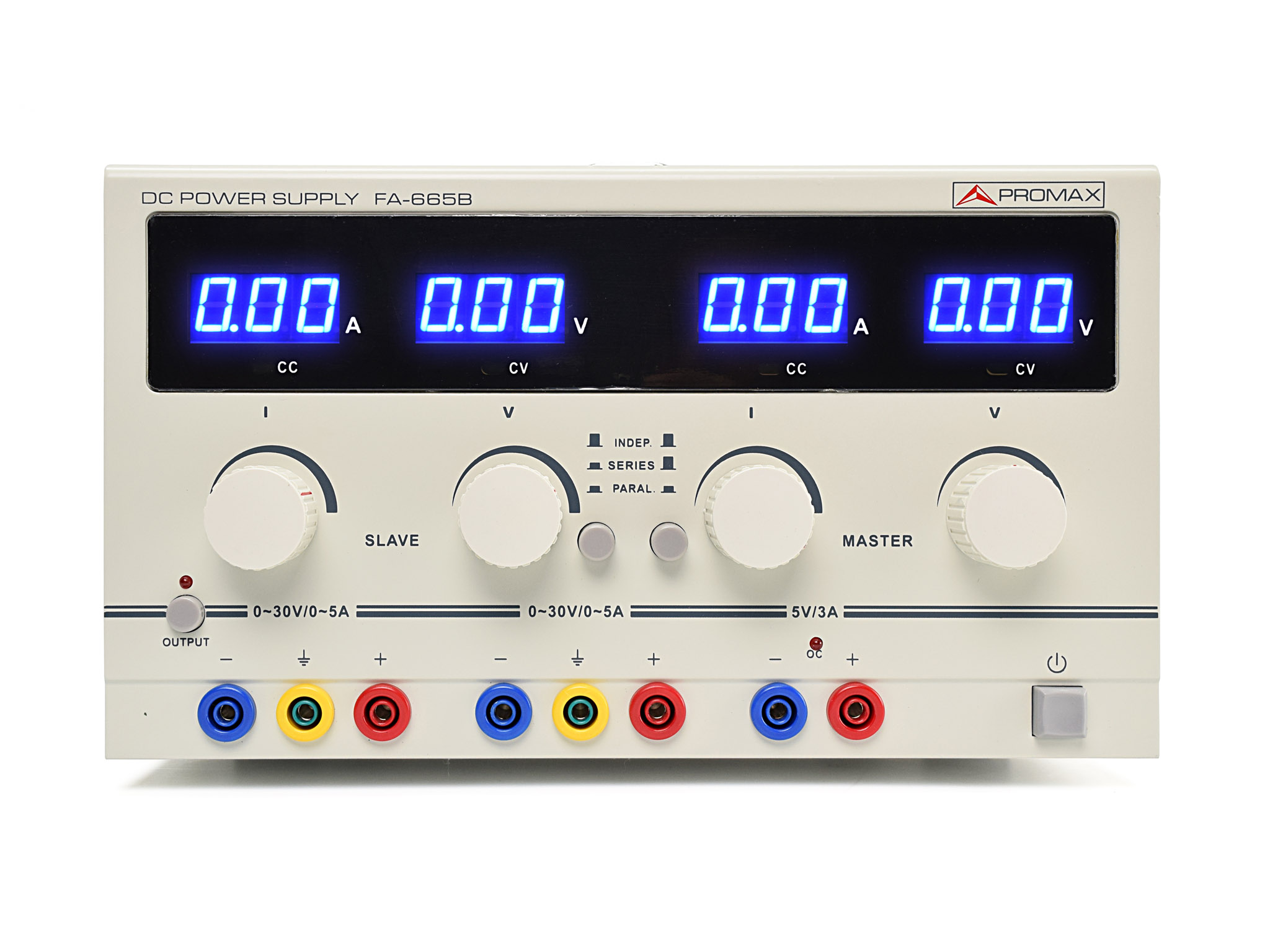 FA-665B: Dual DC power supply 2x30V, 5A (aux 5V, 3A)