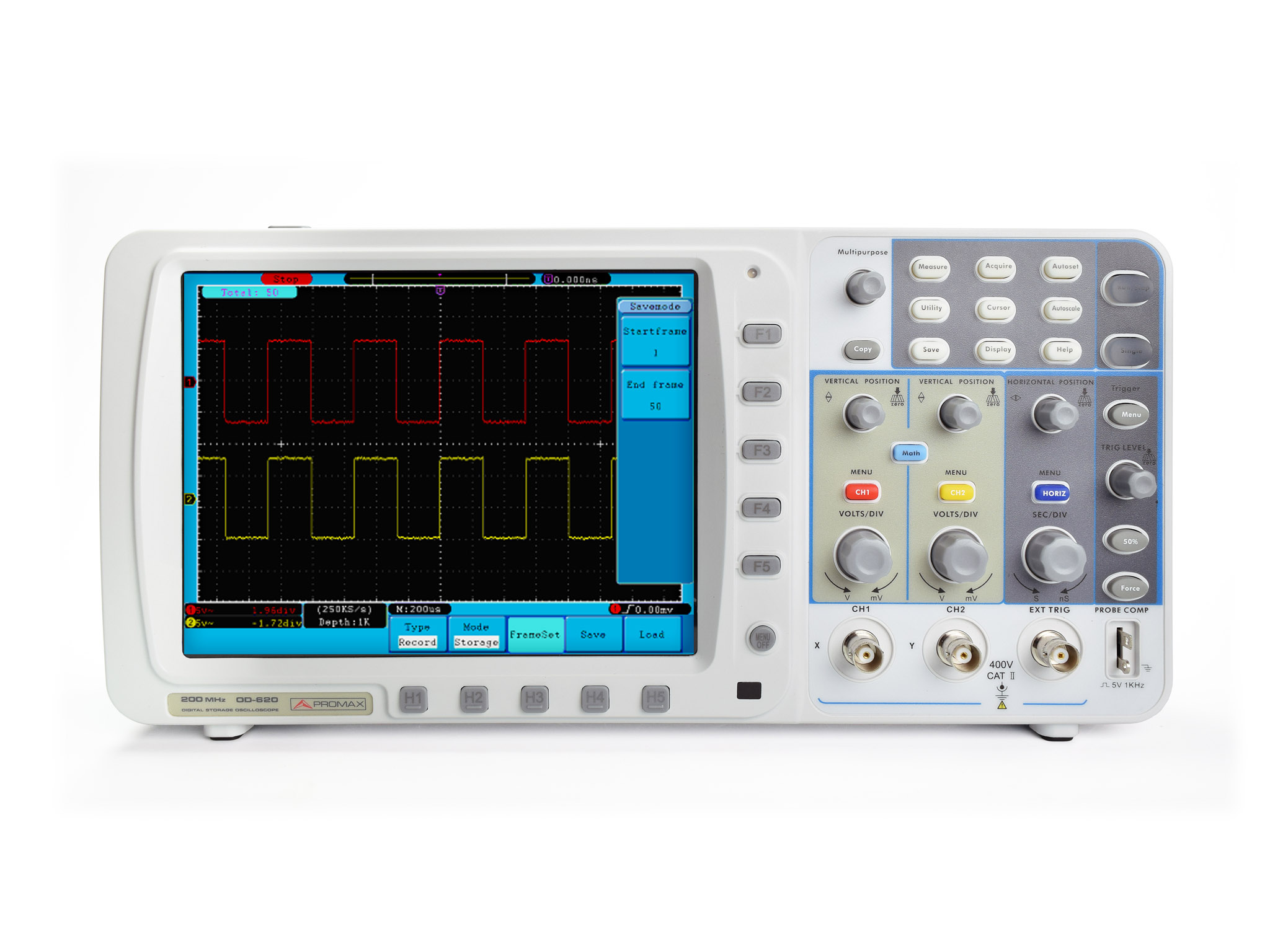 OD-620: 200 MHz digital storage oscilloscope (professional range)