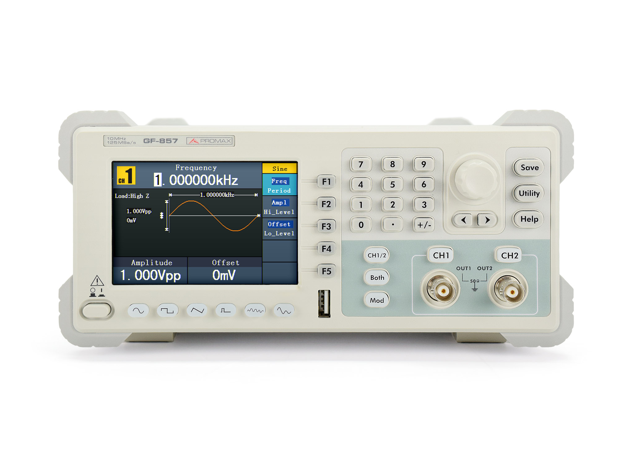 GF-857 B: 10 MHz Arbitrary waveform generator with USB and RS-232