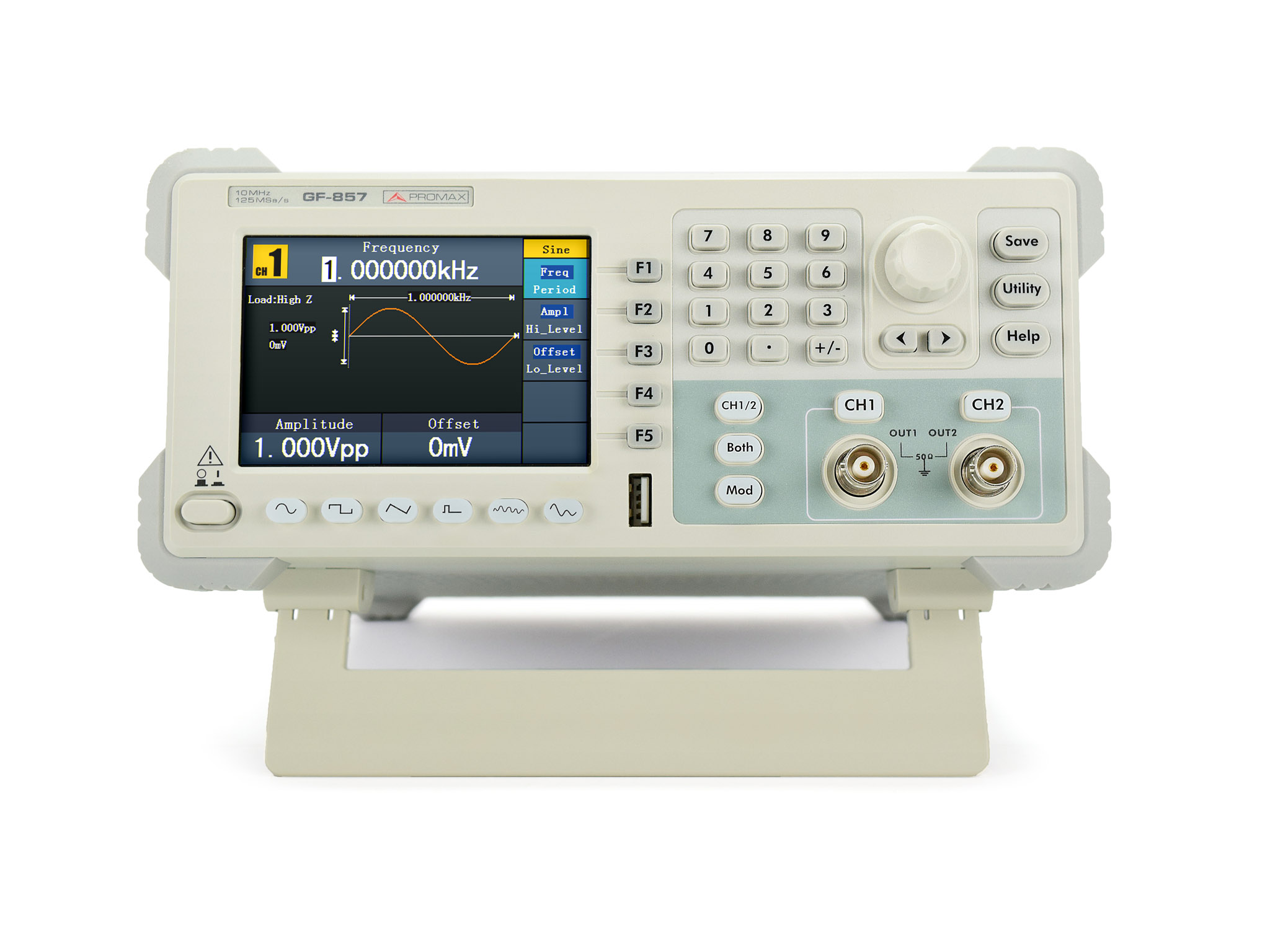 GF-857 B: 10 MHz Arbitrary waveform generator with USB and RS-232