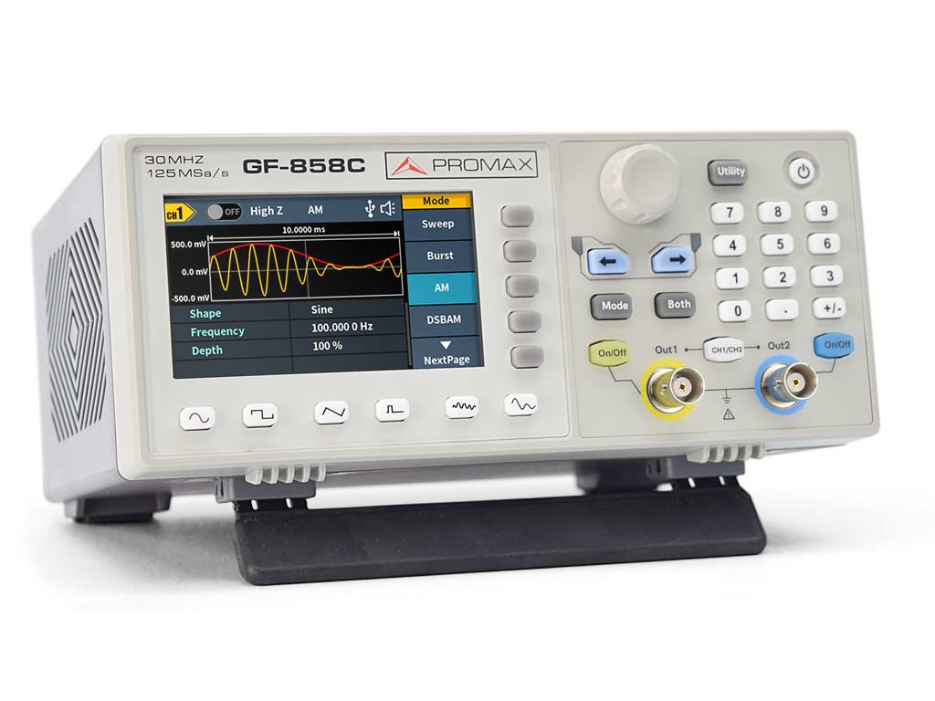 GF-858C: Double-channel arbitrary waveform generator 30 MHz, 125 MS/s