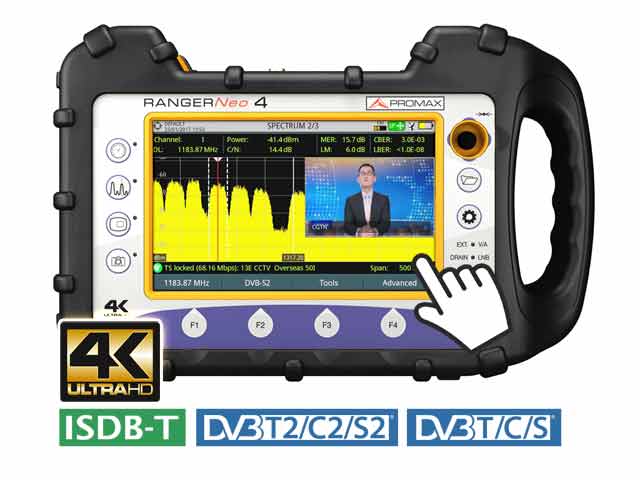 RANGER Neo 4: TV Signal & Spectrum analyzer with 4K decoder (high-end class)