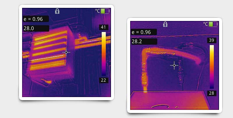 thermal imaging cameras for industrial servicing and detection of failures in electronic boards