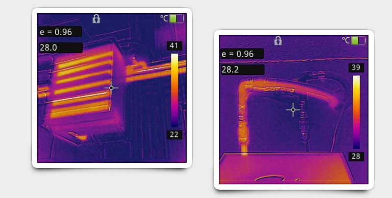 Thermal imagers for heating construction