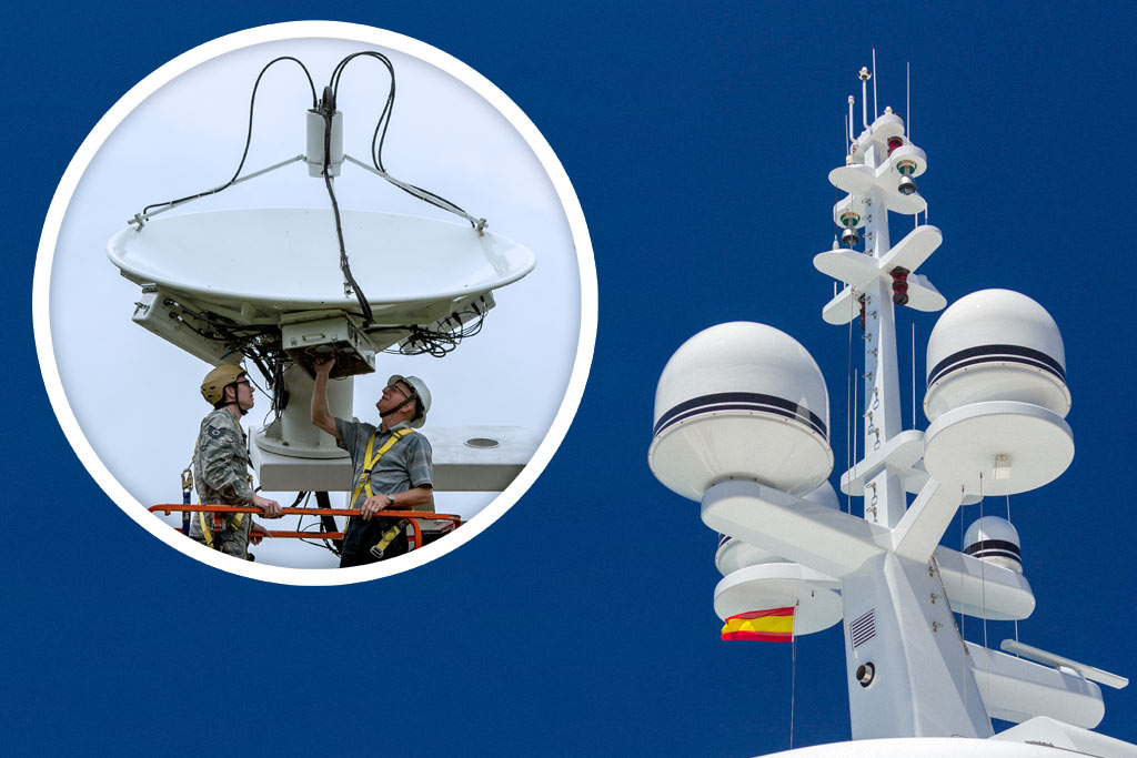 Motorized maritime antennas