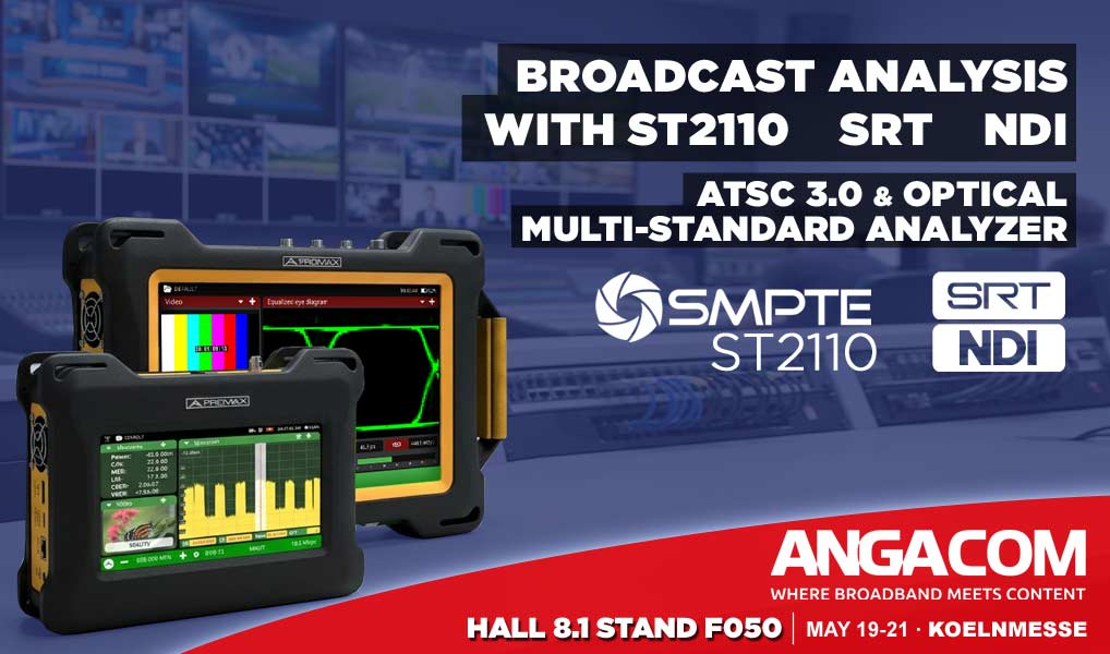 The first multi-standard broadcast analyzer with SMPTE ST2110, SRT and NDI